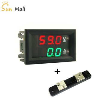 DC 100V 50A Rood-Groene Mini 0.28inch LED Digitale Voltmeter Amperemeter Volt Ampere Meter Amperemeter Voltage Indicator tester