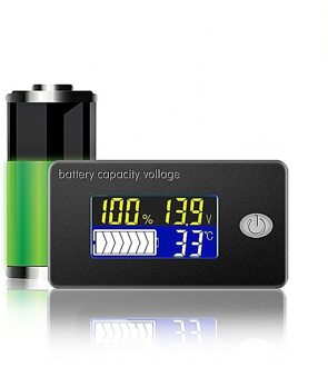 DC 10V ~ 100V Li-Ion Lifepo4 Loodaccu Tester Capaciteit Indicator Meter Voltmeter Temperatuur Monitor 12V 24V 36V 48V 96V