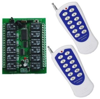 DC 12V 24V 12 CH 12CH Radio Controller RF Draadloze Afstandsbediening Schakelaar Systeem Zender + Ontvanger 315 /433 MHz 2 / DC 12V