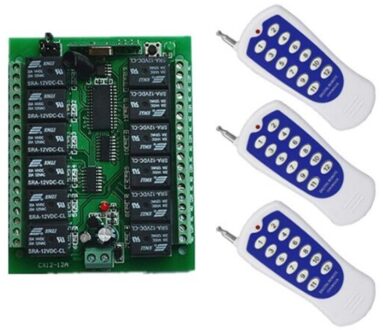 DC 12V 24V 12 CH 12CH Radio Controller RF Draadloze Afstandsbediening Schakelaar Systeem Zender + Ontvanger 315 /433 MHz 3 / DC 12V