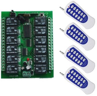 DC 12V 24V 12 CH 12CH Radio Controller RF Draadloze Afstandsbediening Schakelaar Systeem Zender + Ontvanger 315 /433 MHz 4 / DC 24V
