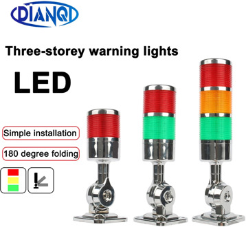 DC 12V 24V AC 110V 220V Industrial Multilayer Stack light LED Signal Tower caution light for machinery lamp LTA Silver