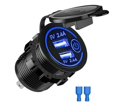 Dc 12V-24V Dual Usb Sigarettenaansteker Zwart Auto Charger Touch Power Adapter Vervanging Cars elektronica Onderdelen