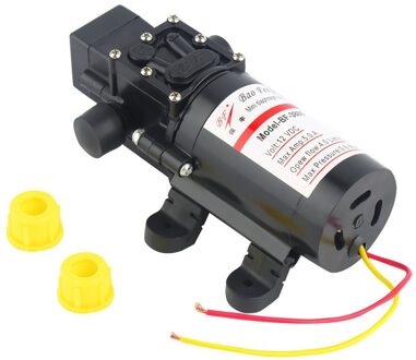 Dc 12V 60W Motor Hoge Druk Membraanpomp Water Zelfaanzuigende Pomp 4.0L/Min Waterdichte Automatische Pomp Zwart