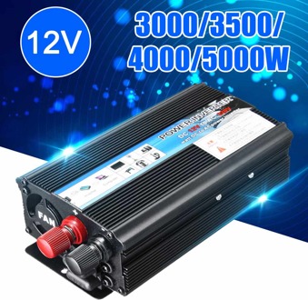 Dc 12V Naar Ac 220V Omvormer Max 5000W Watt Draagbare Auto Power Usb Inverter Charger Converter Adapter gemodificeerde Sinus 4000W