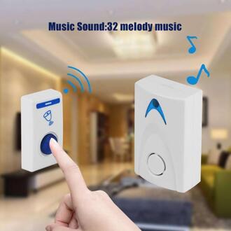 Dc 3V Led Wireless Chime Deurbel Batterij Aangedreven 32 Tune Song Draadloze Afstandsbediening Zender Home Security Smart Deur bell