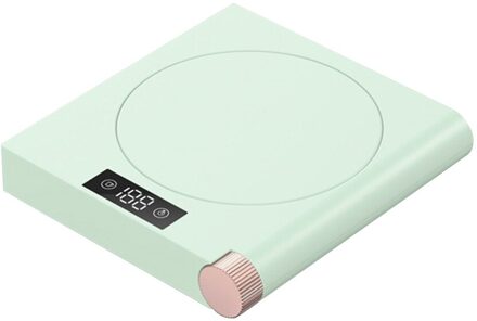 Dc 5V 10W Mini Verwarming Onderzetters Usb Opladen Led Display Drinken Warmer Heater Base Mok Mat 5 Versnellingen verwarming Aanpassing Mokken Warmer groen