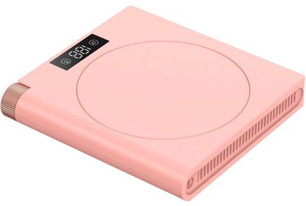 Dc 5V 10W Mini Verwarming Onderzetters Usb Opladen Led Display Drinken Warmer Heater Base Mok Mat 5 Versnellingen verwarming Aanpassing Mokken Warmer Roze