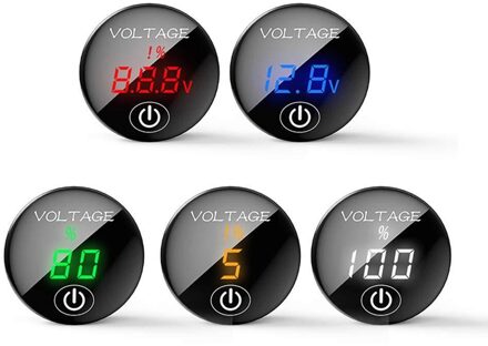 Dc 5V-48V Led Panel Digitale Auto Motorfiets Voltmeter Batterij Capaciteit Display Voltmeter (Met Touch Schakelaar) groen