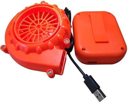 Dc 6V Draagbare Mini Elektrische Ventilator Air Blower Voor Pop Mascotte Hoofd Gas Modus Cartoon Kostuums Opblaasbare Energiek Oranje blower