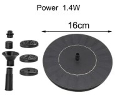 Dc 7V Solar Fontein Pomp 16Cm 1.4W Fontein Zwembad Vijver Decoratie Waterpomp Outdoor Fonteinen