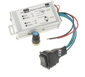 Dc 9V 12V 24V 48V 60V 20A Omkeerbare Motor Speed Controller Regulator Driver Pwm