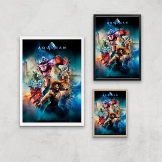 DC Aquaman Giclee Art Print - A4 - Black Frame Meerdere kleuren
