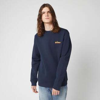 DC Batman Unisex Embroidered Sweatshirt - Navy - 3XL Blauw