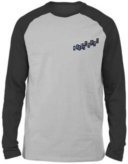 DC Birds of Prey Boobytrap Embroidered Unisex Long Sleeved Raglan T-Shirt - Grey/Black - S