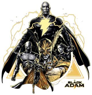 DC Black Adam Characters Unisex T-Shirt - White - 5XL