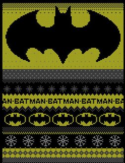 DC Comics Batman Men's Christmas T-Shirt in Black - L Zwart