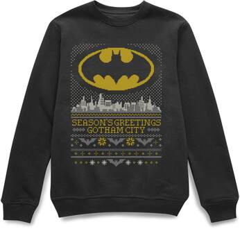 DC Comics Batman Seasons Greetings From Gotham Christmas Sweatshirt - Black - L Zwart