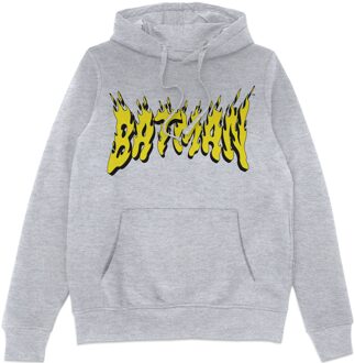 DC Comics Batman Text Fire Hoodie - Grey - M Meerdere kleuren