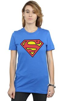DC Comics Dames/Dames Superman Logo Boyfriend Fit Katoenen T-shirt (Koningsblauw) - maat XL