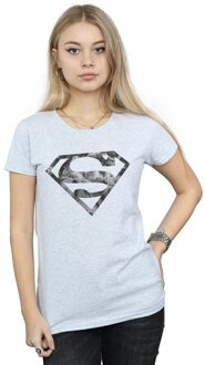 DC Comics Dames/Dames Superman Marble Logo Katoenen T-Shirt (Sportgrijs) Lichtgrijs - 2XL
