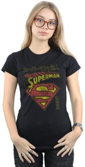 DC Comics Dames/Dames Superman Schild Katoenen T-Shirt (Zwart) - 2XL