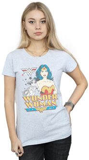 DC Comics Dames/Dames Wonder Woman Posing Katoenen T-Shirt (Sportgrijs) Lichtgrijs - 2XL