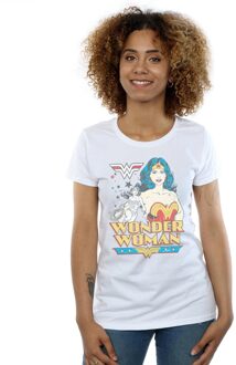 DC Comics Dames/Dames Wonder Woman Posing Katoenen T-Shirt (Wit) - 2XL