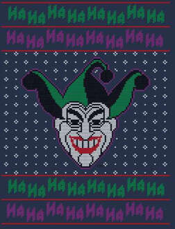 DC Comics DC Joker Knit Women's Christmas Jumper - Navy - XS - Navy blauw