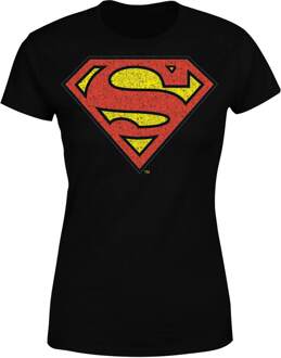 DC Comics DC Originals Official Superman Crackle Logo Dames T-shirt - Zwart - M