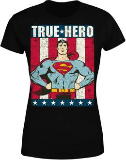 DC Comics DC Originals Superman True Hero Dames T-shirt - Zwart - M - Zwart