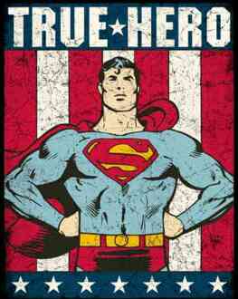 DC Comics DC Originals Superman True Hero T-shirt - Zwart - 3XL