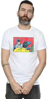 DC Comics Heren Batman Robin Slap T-Shirt (Wit) - maat M