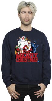DC Comics Heren Batman Vrolijk Kerstfeest Comic Sweatshirt (Marineblauw) - maat S Navy