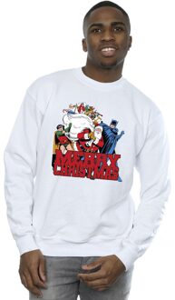 DC Comics Heren Batman Vrolijk Kerstfeest Comic Sweatshirt (Wit)