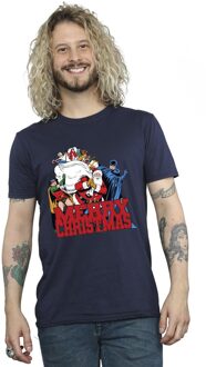 DC Comics Heren Batman Vrolijk Kerstfeest Comic T-Shirt (Marineblauw) Navy - 2XL