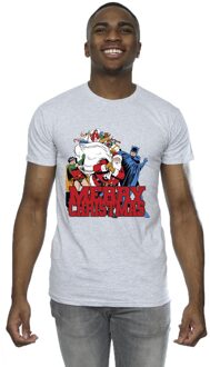 DC Comics Heren Batman Vrolijk Kerstfeest Comic T-Shirt (Sportgrijs) - maat M Lichtgrijs