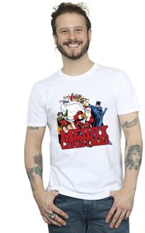 DC Comics Heren Batman Vrolijk Kerstfeest Comic T-Shirt (Wit) - 5XL
