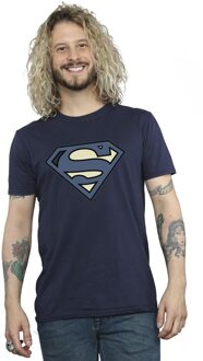 DC Comics Heren Superman Indigo Blauw Logo T-Shirt (Marineblauw) Navy