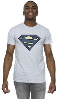 DC Comics Heren Superman Indigo Blauw Logo T-Shirt (Sportgrijs) Lichtgrijs - M