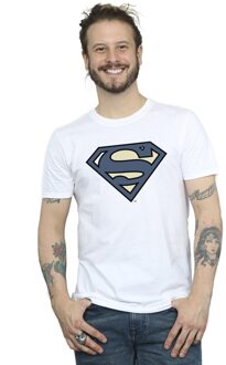 DC Comics Heren Superman Indigo Blauw Logo T-Shirt (Wit) - maat 5XL