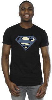 DC Comics Heren Superman Indigo Blauw Logo T-Shirt (Zwart) - maat