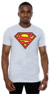 DC Comics Heren Superman Logo T-shirt (Heide Grijs) - maat