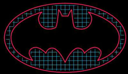 DC Comics Justice League Batman Retro Grid Logo Men's T-Shirt - Black - 3XL Zwart