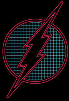 DC Comics Justice League Flash Retro Grid Logo Men's T-Shirt - Black - 3XL Zwart