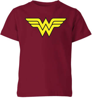 DC Comics Justice League Wonder Woman Logo Kids' T-Shirt - Burgundy - 122/128 (7-8 jaar) Wijnrood - M