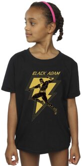 DC Comics Meisjes Zwart Adam Gouden Bout Borst Katoenen T-Shirt (Zwart) - maat 12-13J / 152-158cm