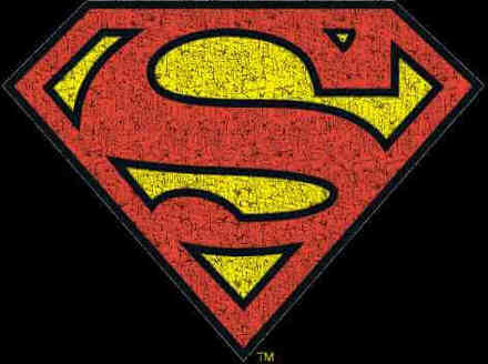 DC Comics Originals Official Superman Crackle Logo Men's T-Shirt - Black - M Zwart