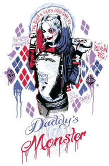DC Comics Suicide Squad Daddy's Lil Monster Dames T-shirt - Wit - XS