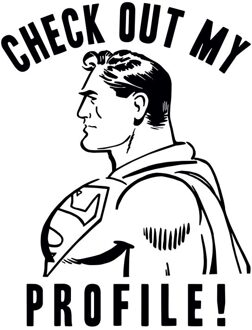 DC Comics Superman Check Out My Profile T-shirt - Wit - 3XL